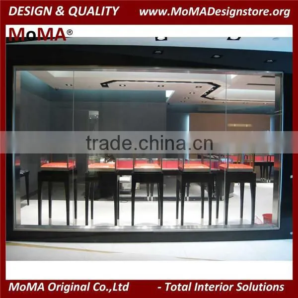Jewlery Display, Watches Display, Wooden Frame Clear Tempered Glass Display Cabinet