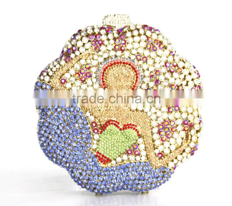 Fashion Lady rhinestone crystal clutch bag/magazine clutch bag/acrylic purse display