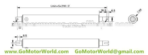 200N load 11.5mm/s 2000mm stroke 12/24V linear actuator for skylight window-blinds patient lifter LA15