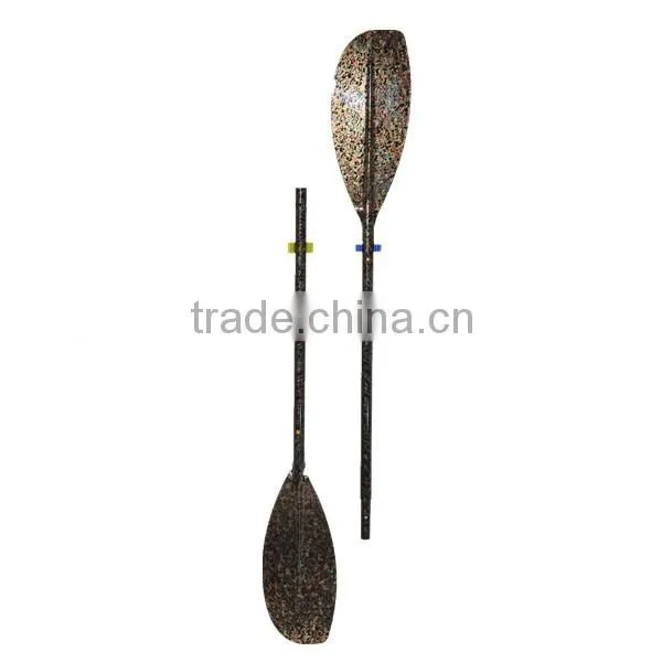 Detachable surface treatment fishing kayak paddle with straight pole
