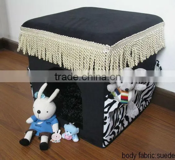 Cheaper! Brown Corduroy folding storage stool/ottoman with bag