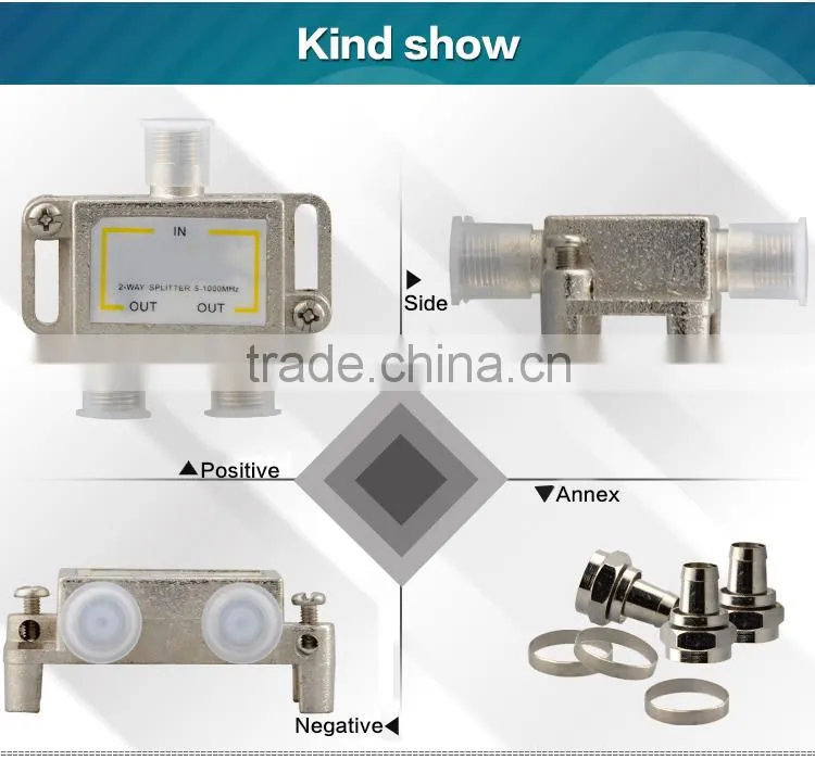 Trunk line 5-1000MHz Indoor tv splitter 3 way 3.5mm splitter