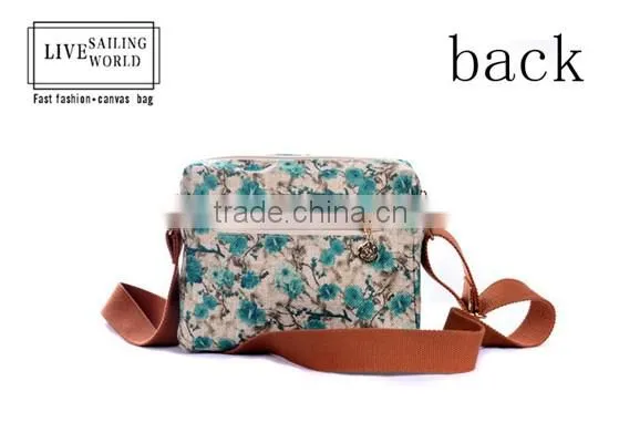 2016 classic Chinese folk style fancy floral canvas lady sling bag