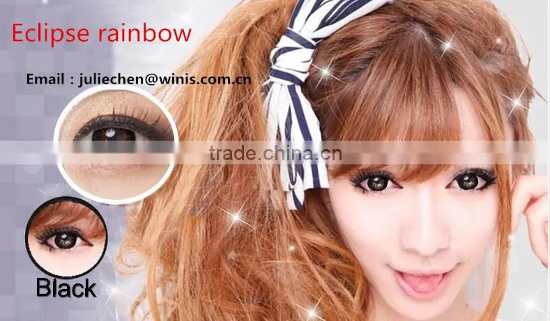 New arrival Korea Eclipse rainbow pink wholesale cosmetic soft color contact lens 7 colors