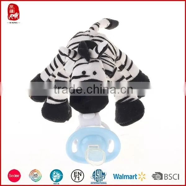 Custom plush stuffed toy funny pacifier baby pacifier with plush toy