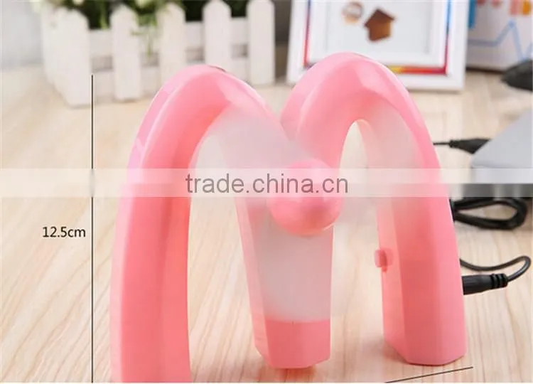 Portable M-Shaped USB Rechargeable Battery Mini Fan For Desktop
