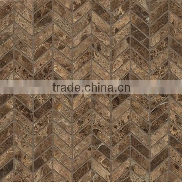 Polished Dark Emperador Marble Mosaic Picture