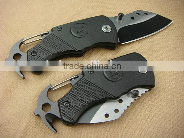 OEM small camping multi outdoor knife with keychain