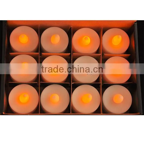 12Pcs Yellow Flameless LED Tealight Candle Flicker for Wedding Birthday Party Christmas Home Decoration
