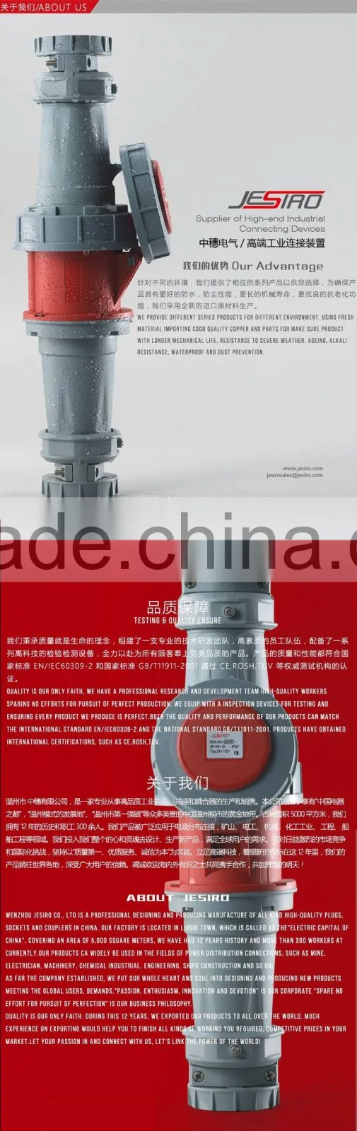Waterproof China New German Schuko CEE IP44/67 Plug and Socket
