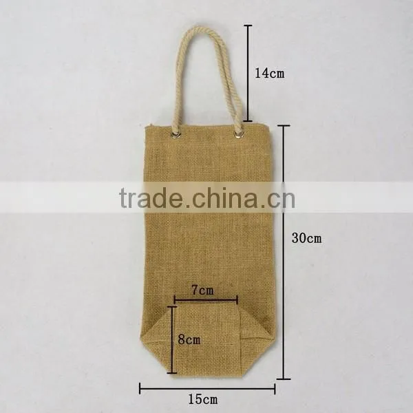 China manufacturer Customized jute shopping bag , Eco Bamboo Handle jute bag