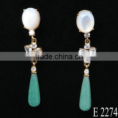 Drop style natural stone earrings top quality semi precious stone jewelry