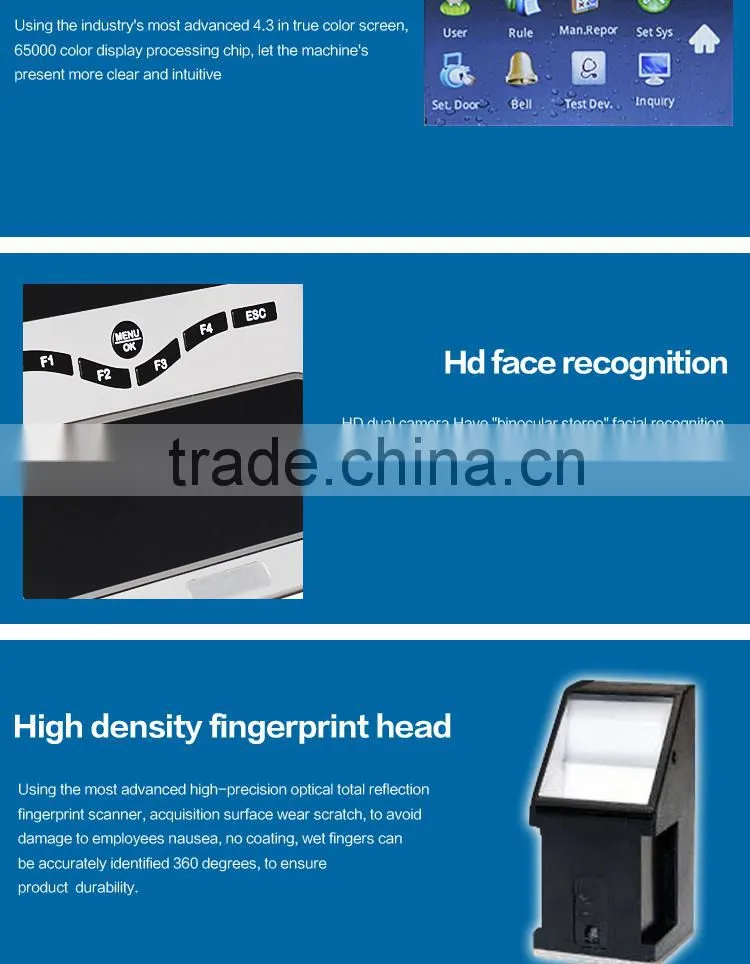 OC046 Biometric Face Identification and Fingerprint Time Attendance Device