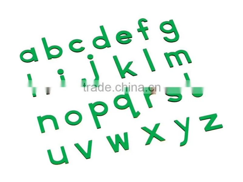 Montessori wooden toys for small moveable alphabet(print green)