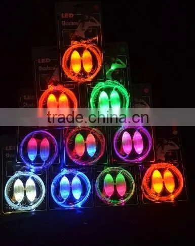 New arrival led flashing shoelace , glow shoelace , led lighting shoelace for night walking