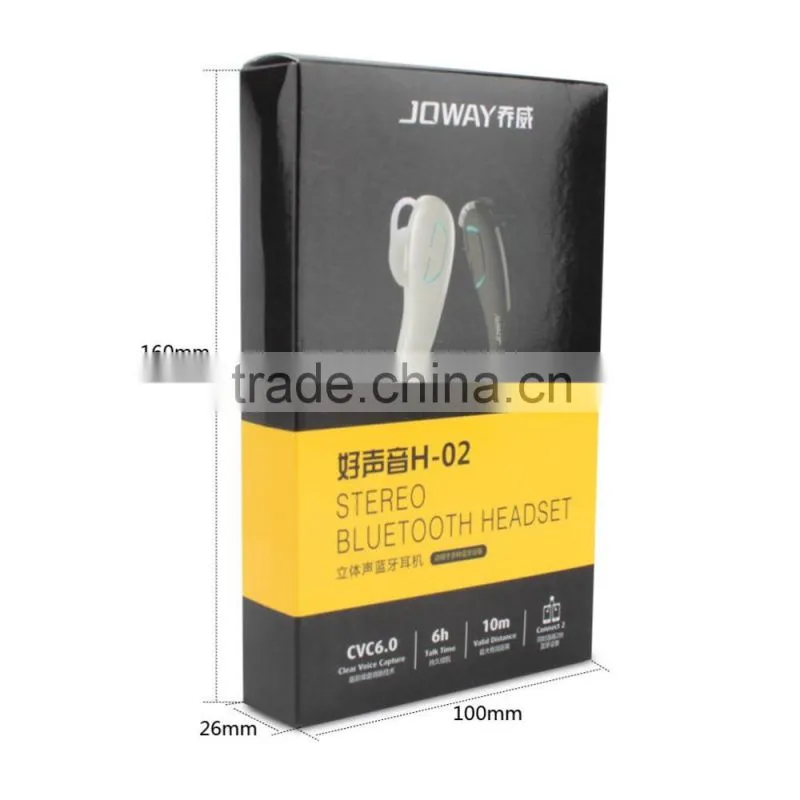 JOWAY H-02 Mobile wireless Bluetooth headset, universal stereo mini one with two music Bluetooth headset Dual standby radio song