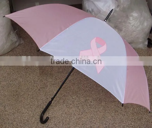 pink combination straight bow print automatic golf umbrella
