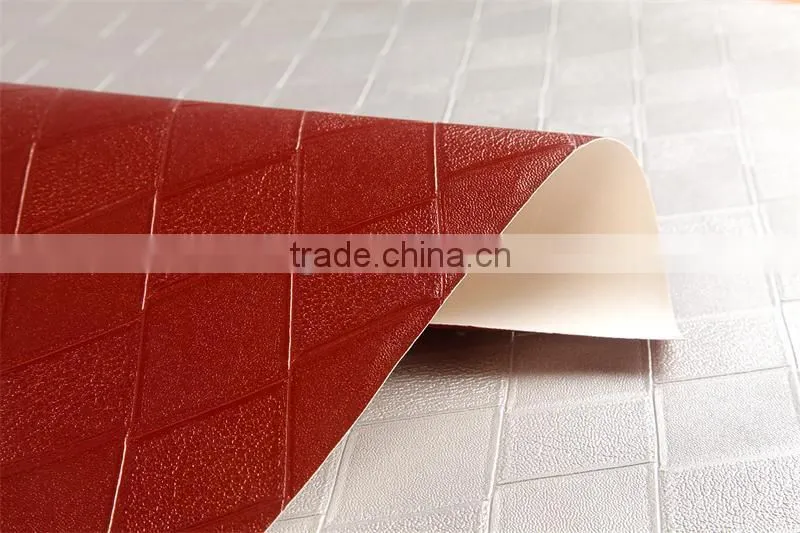 leather effect vinyl wallpaper for restaurant decoration