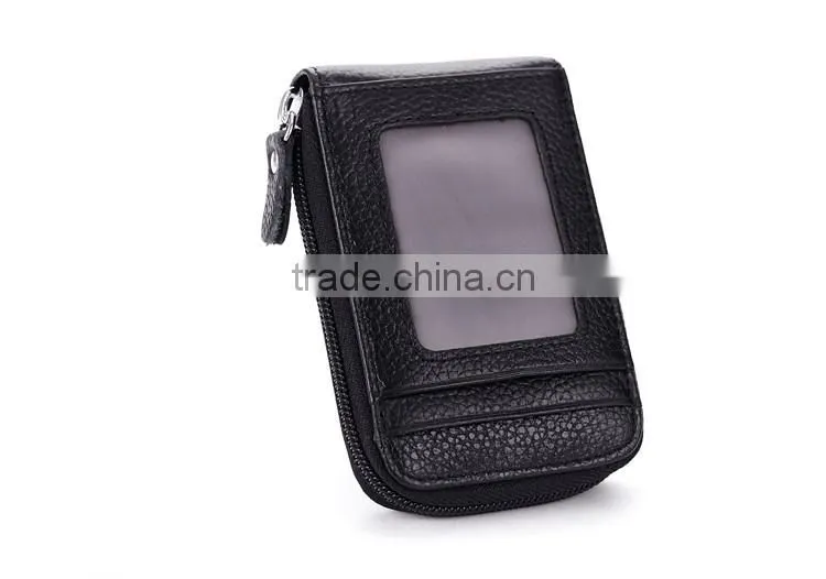 Guangzhou factory wholesale many slot card holder with leather material