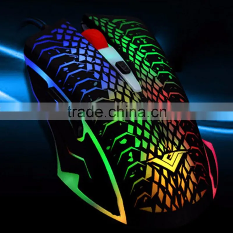 Adjustable 1200 1600 2400 DPI 6 Buttons Game Mouse with Backlight Plug and Play