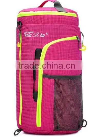2016 alibaba china multi function foldable duffel travel bag with shoulder strap