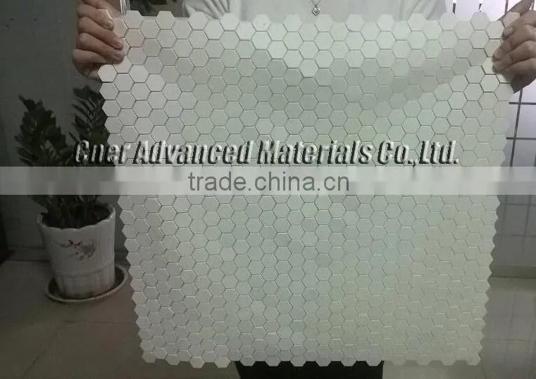Alumina ceramic mat, square, hexagonal ceramic element with net backing