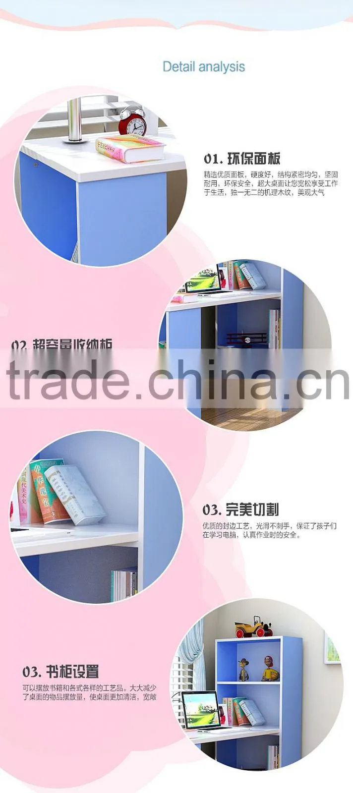 kids desk bookcase combination