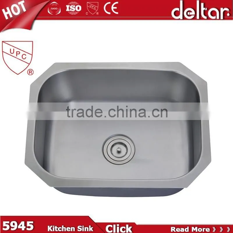 Satin Finish Kitchen Sink Single Sink with Drainer Board UPC Kitchen Sink for America Standard