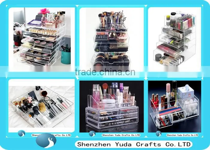 Acrylic cosmetic organizer with dividers, makeup display, acrylic cosmetic product display custom