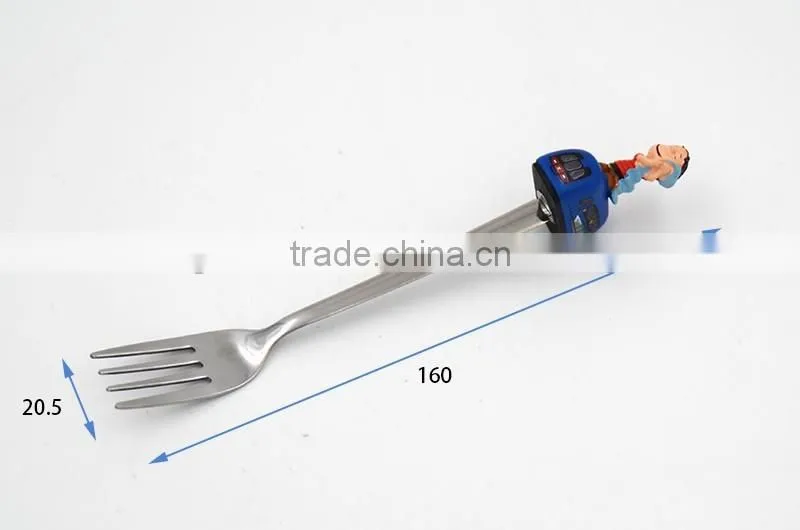 Top quality stainless steel tea spoon with custom design resin tip for promotion