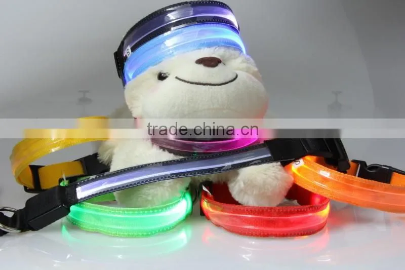Glowing in dark led dog leashes and collars