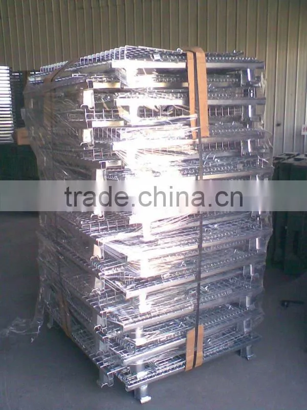 Folding wire container/hotsale storage mesh cage