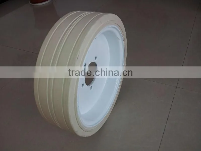 Good price scissor lift 16x5x12 white non marking solid tire, wheel assembly for skyjack