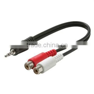 3.5mm to RCA audio vedio cable,3.5mm Male to 2 RCA Female Y-Type Cable with 3.5mm to 2.5mm M/F Adapter