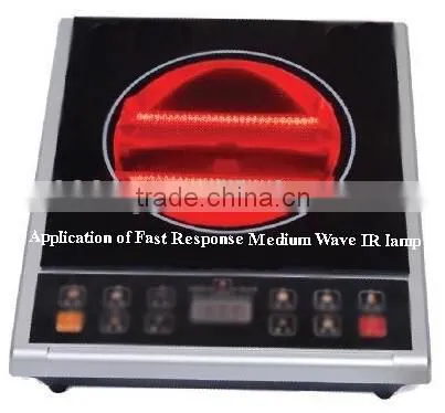 Gold tube carbon infrared emitter for IR oven