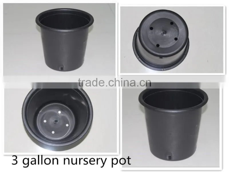 stackable 3 gallon black nursery pots