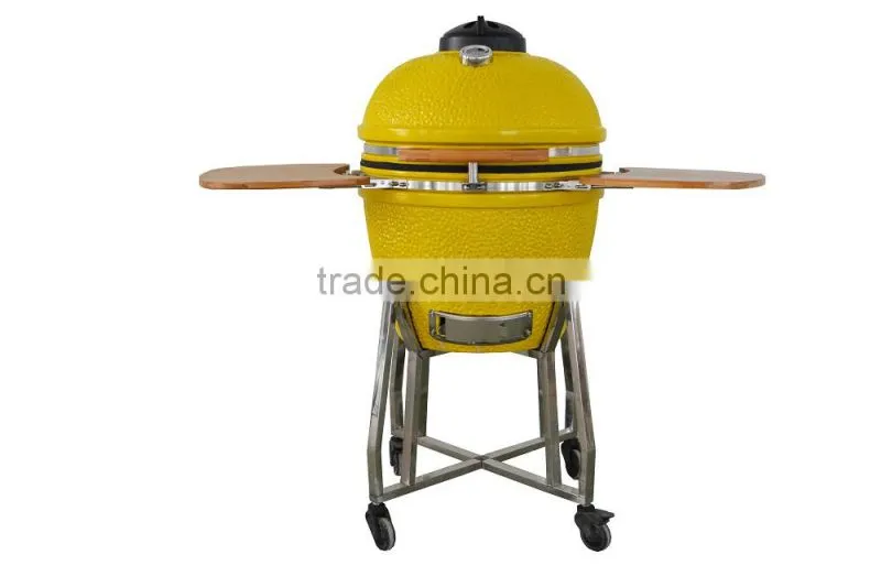 Yellow color ceramic charcoal bbq grills for garden used