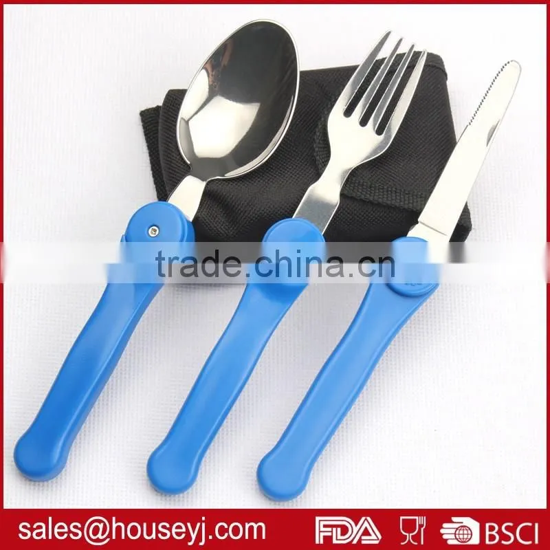Picnic tableware Folding camping tool portable stainless steel fork outdoor tableware Spoon & Knife