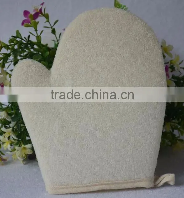 cy297 Naturals Exfoliating Deep Cleansing Double-sided Loofah Pads Glove Luffa Fibres Sponge Scrubber Brush For Shower