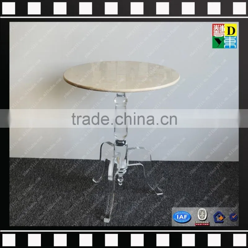 Small round three legs acrylic coffee table from shenzhen yidong