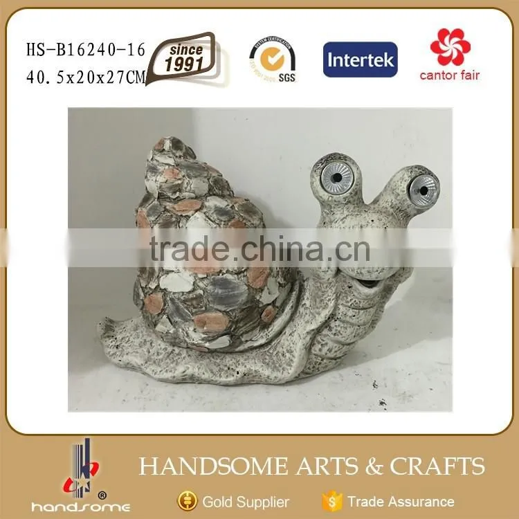 14 Inch Poly Stone Solar Light Garden Owl Statue Decoration