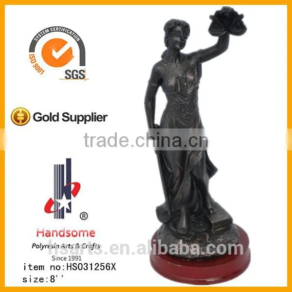 8" Bronze Justice Lady Statue Sculpture