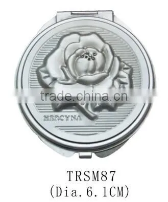Promotional aluminum pocket make up mirror