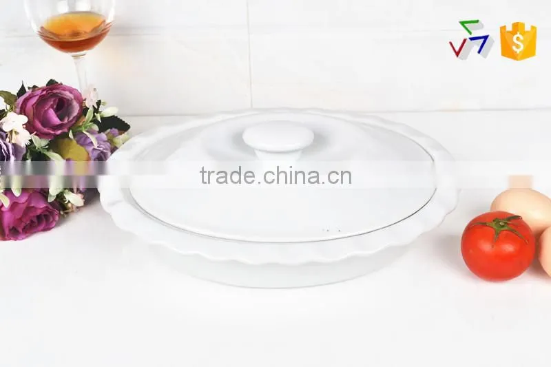 11.5" Oval porcelain baking sheet with lid
