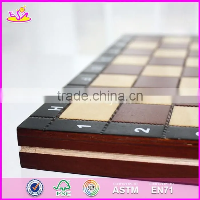 2017 New design children educational wooden chessboard with chess pieces W11A055