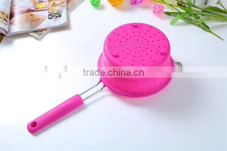 Silicone Food Strainer Food Steamer Combo Colander ,The Magic Strainer