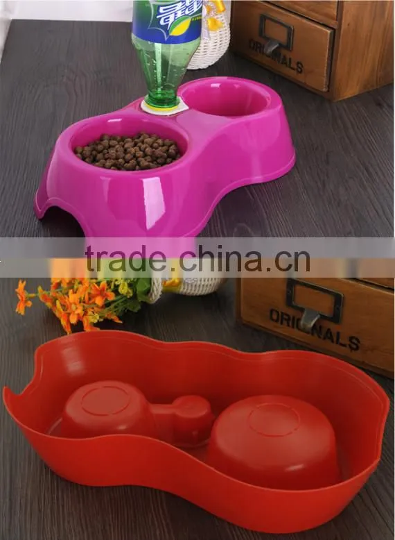 make custom plastic automatic double dog bowl / Skid Stop Basic Pet Bowl/AUTOMATIC pet dog platic bowl