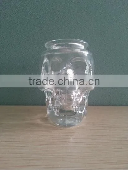 skull glass bottle