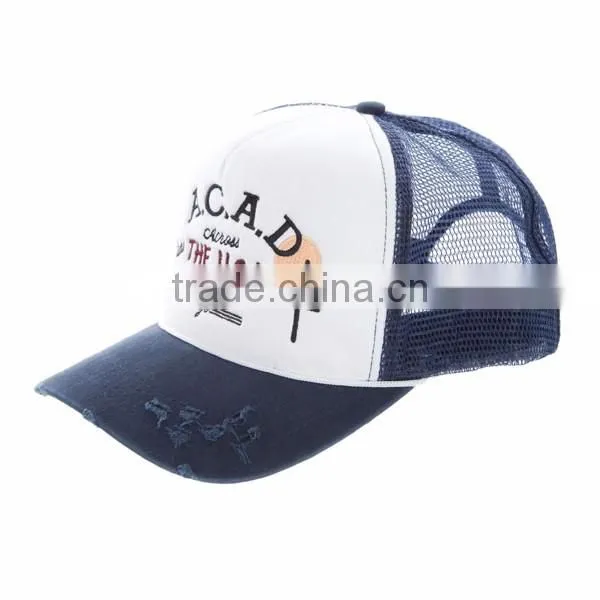Polyester 5 panel foam trucker mesh hat with custom printed logo