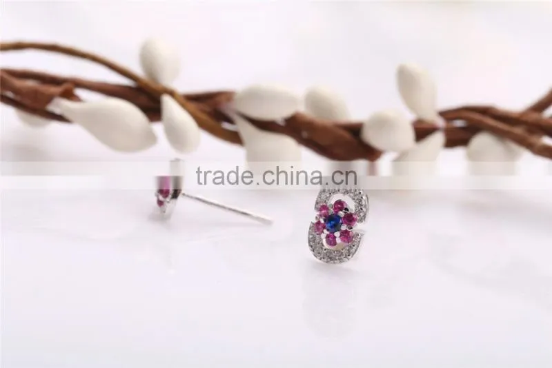 Wholesale Price 925 Sterling Silver double D Earrings Fashion Jewelry Elegent Earrings For Women